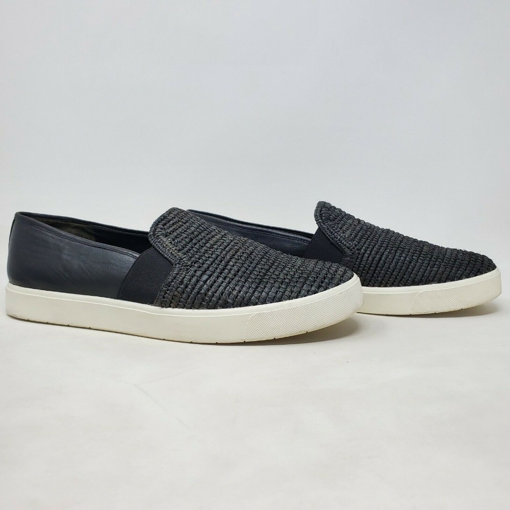 Vince Womens Black Woven Blair Slip on Sneakers 11